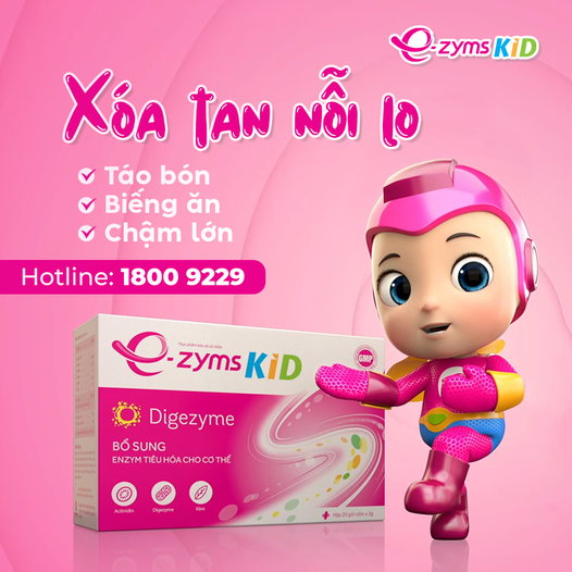Men tiêu hóa Ezyms Kid với nguyên dược liệu chất lượng.