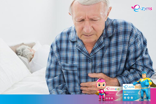 Đầy hơi chướng bụng ở người già đã có E-zyms Big lo.